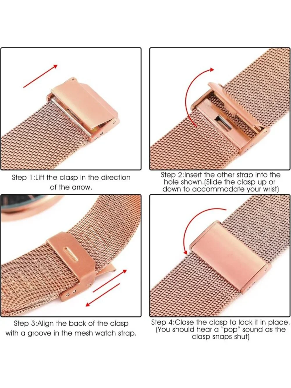 Men's Rose Gold Classic Mesh Strap Minimalist Analog Quartz Waterproof Watch